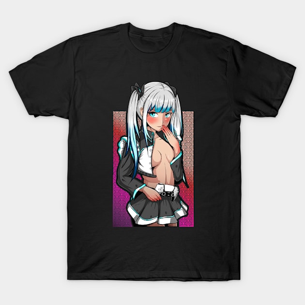 Gaming Girl Waifu T-Shirt by Meca-artwork